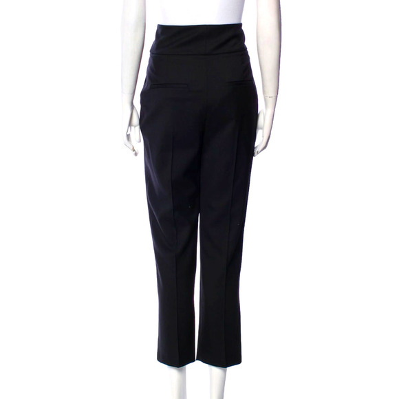 NEW! Nili Lotan 4 Yorke High Waist Virgin WOOL Pants $595 Cropped Trousers Black - Picture 4 of 5